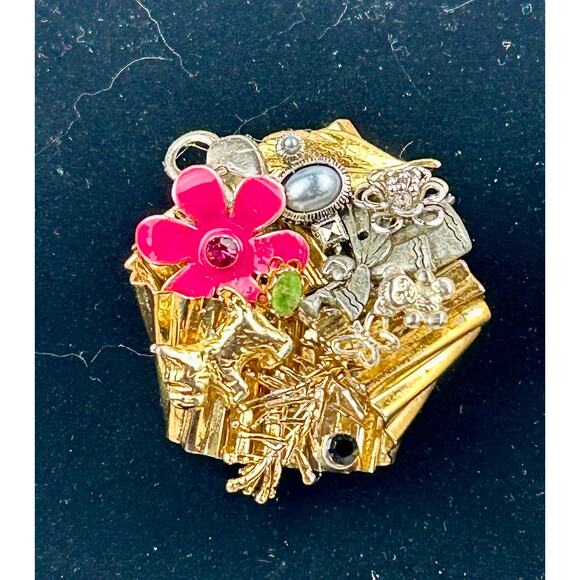 Mixed Media Magnet-Altered Art-Found Object  Eclectic-Boho-Collage - Picture 3 of 4